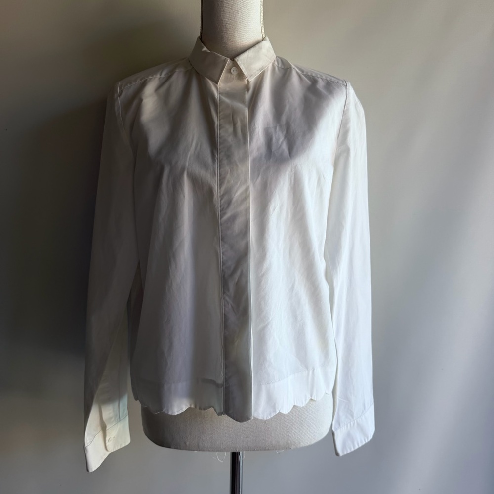 COS Scallop Hem Button Down- sz 6